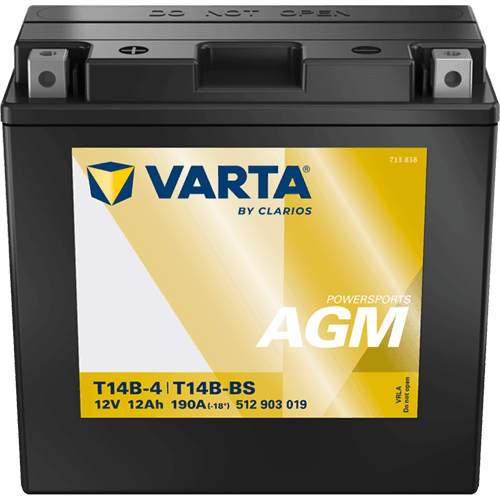 VARTA Powersports AGM 12Ah - Motorsportbatteri 190A